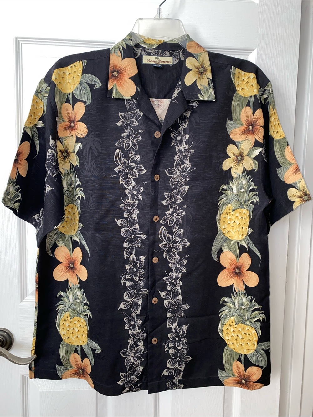 Tommy Bahama Black Pineapple Silk Camp Shirt